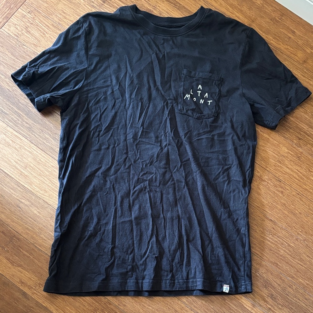 Altamont Black Pocket Tee with White Logo